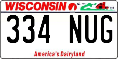 WI license plate 334NUG