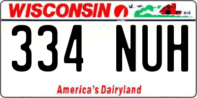 WI license plate 334NUH