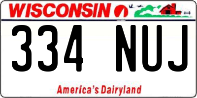 WI license plate 334NUJ