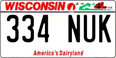 WI license plate 334NUK