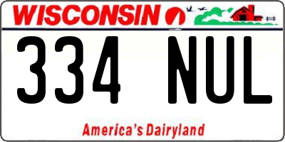 WI license plate 334NUL