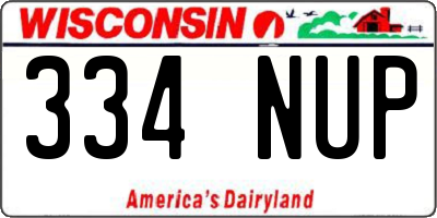 WI license plate 334NUP