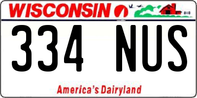 WI license plate 334NUS