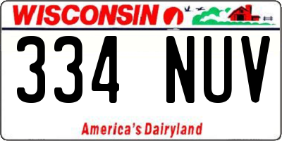 WI license plate 334NUV