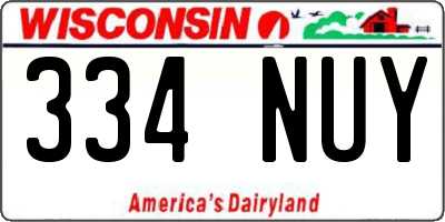 WI license plate 334NUY