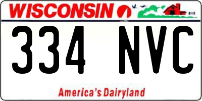 WI license plate 334NVC
