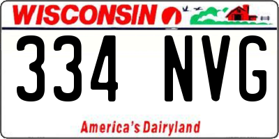 WI license plate 334NVG