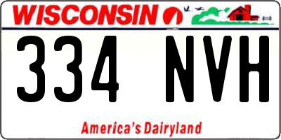 WI license plate 334NVH