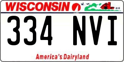 WI license plate 334NVI
