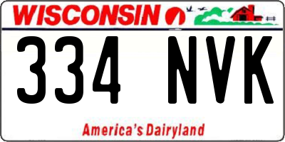 WI license plate 334NVK