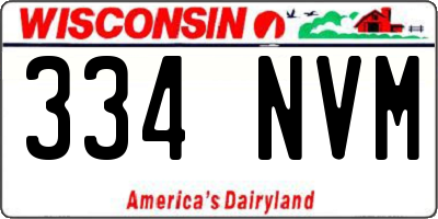 WI license plate 334NVM