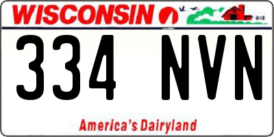 WI license plate 334NVN