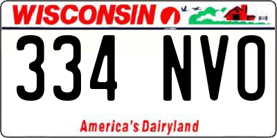 WI license plate 334NVO