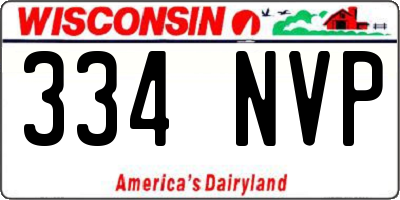 WI license plate 334NVP