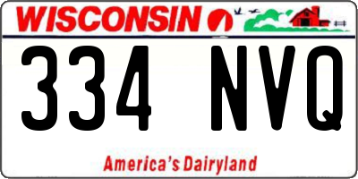 WI license plate 334NVQ
