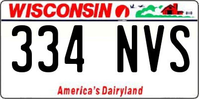 WI license plate 334NVS