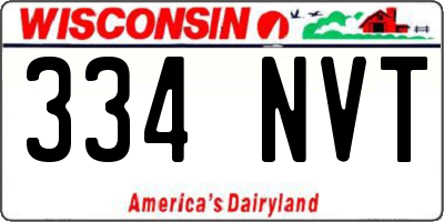 WI license plate 334NVT