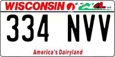 WI license plate 334NVV