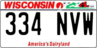 WI license plate 334NVW