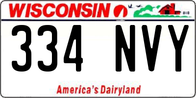 WI license plate 334NVY