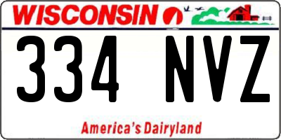 WI license plate 334NVZ
