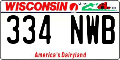 WI license plate 334NWB