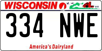 WI license plate 334NWE