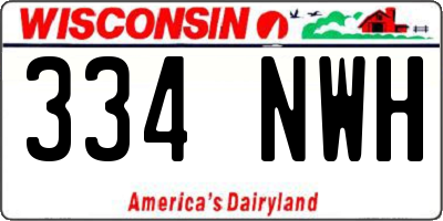 WI license plate 334NWH