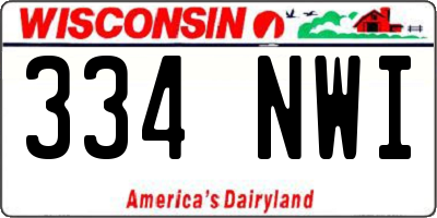 WI license plate 334NWI
