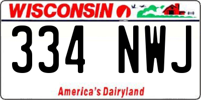 WI license plate 334NWJ