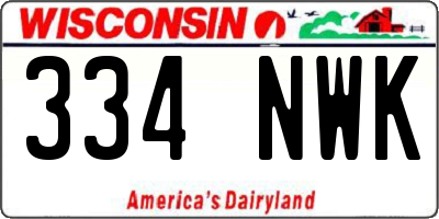 WI license plate 334NWK