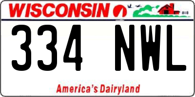 WI license plate 334NWL