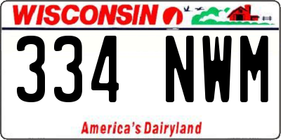 WI license plate 334NWM