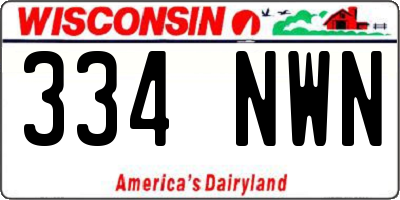 WI license plate 334NWN