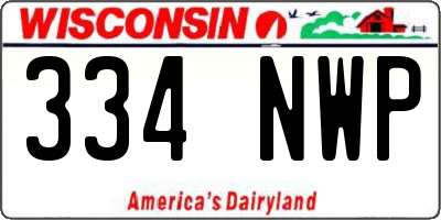 WI license plate 334NWP