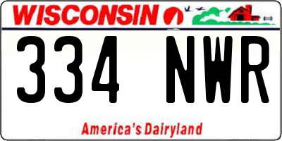 WI license plate 334NWR