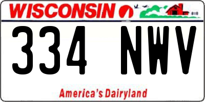 WI license plate 334NWV