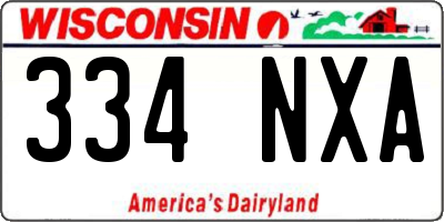WI license plate 334NXA
