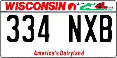 WI license plate 334NXB