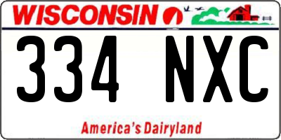 WI license plate 334NXC