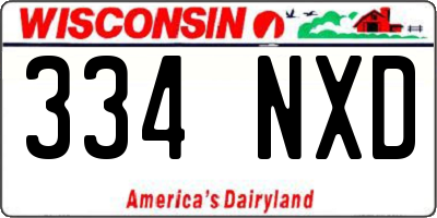 WI license plate 334NXD
