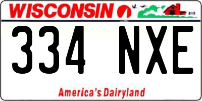 WI license plate 334NXE
