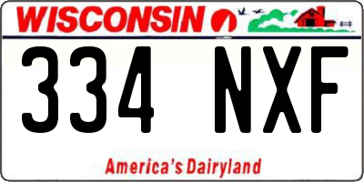 WI license plate 334NXF