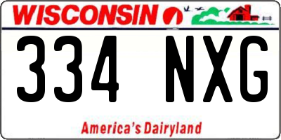 WI license plate 334NXG