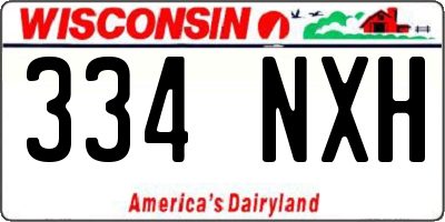 WI license plate 334NXH