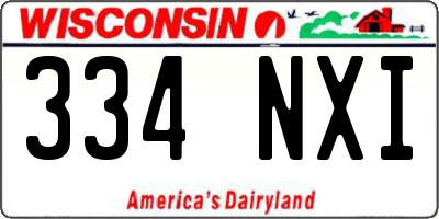 WI license plate 334NXI