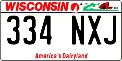 WI license plate 334NXJ