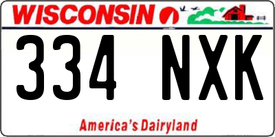 WI license plate 334NXK