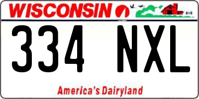 WI license plate 334NXL
