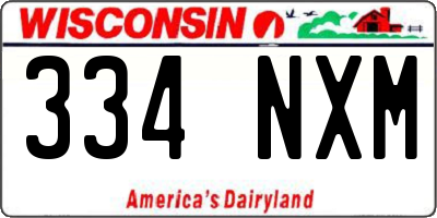 WI license plate 334NXM